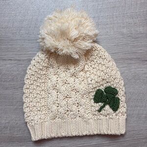 NWOT Childrens knit hat from Ireland with shamrock stitch